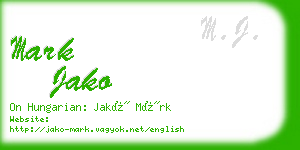 mark jako business card